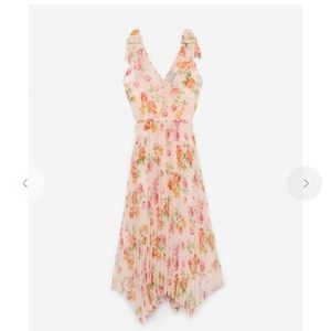 The Kooples Pink Floral Pleated Dress